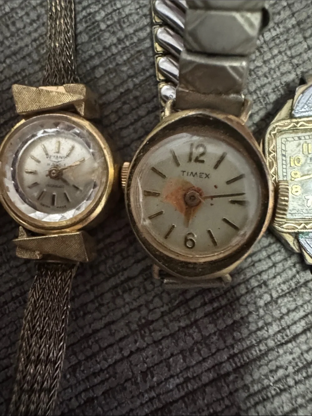 Vintage Estate Ladies Watch 5pc - Art Deco Elbon, Benrus, Vetania, Timex, Pandan